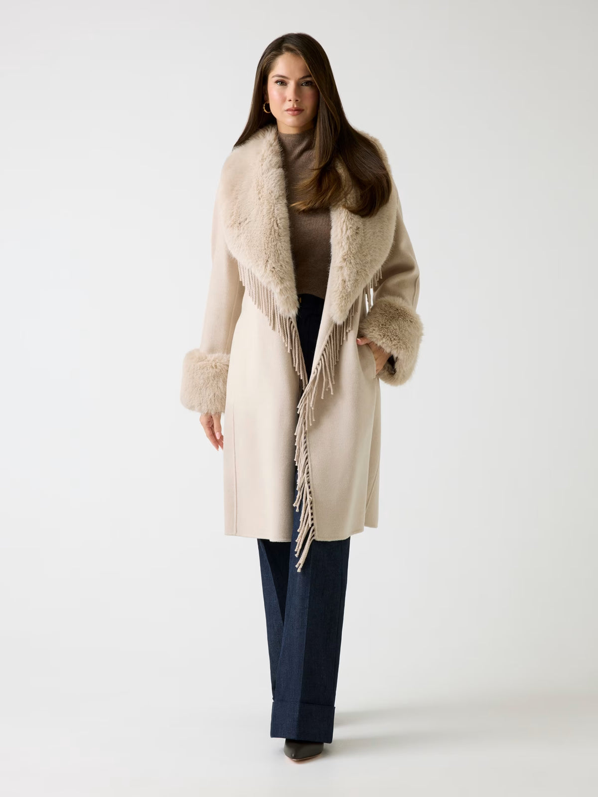 Abrigo largo de mezcla de lana Marciano