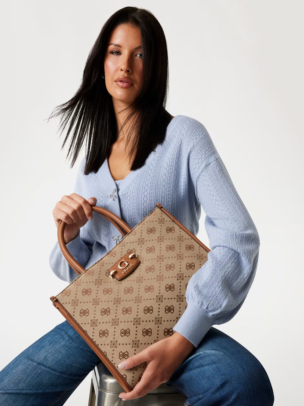 Bolso de mano con logotipo de peonía Neda 4G