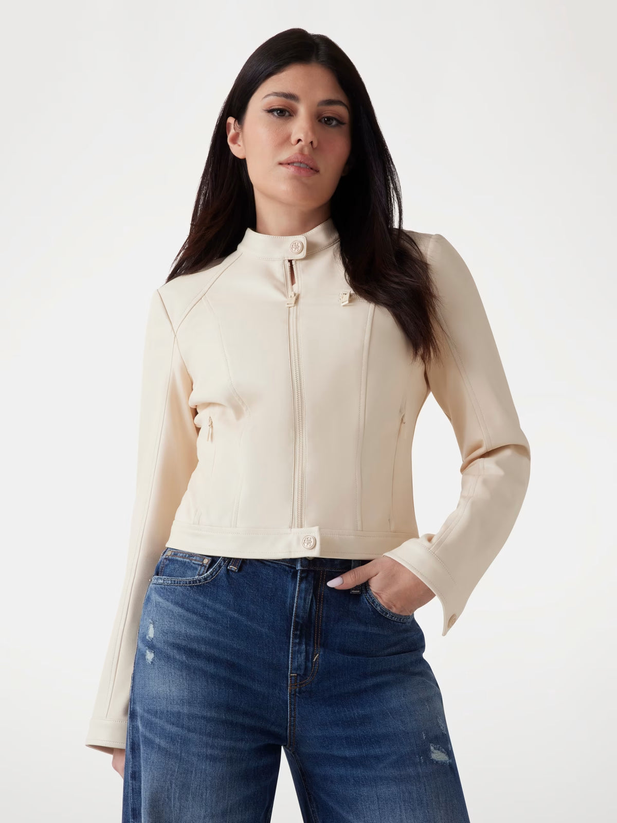 Chaqueta de motociclista de piel sintética