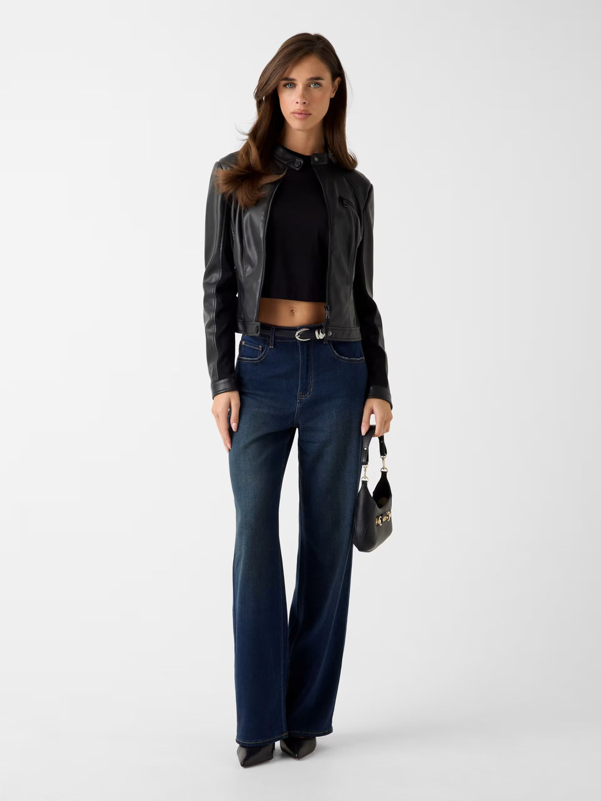 Chaqueta de motociclista de piel sintética