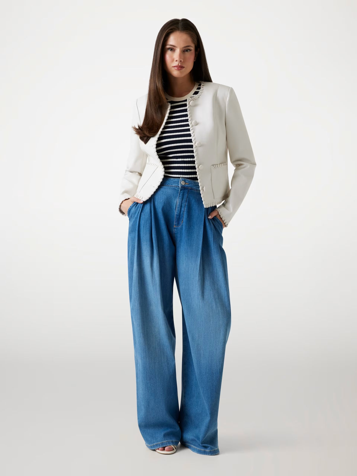 Faux Saffiano leather jacket