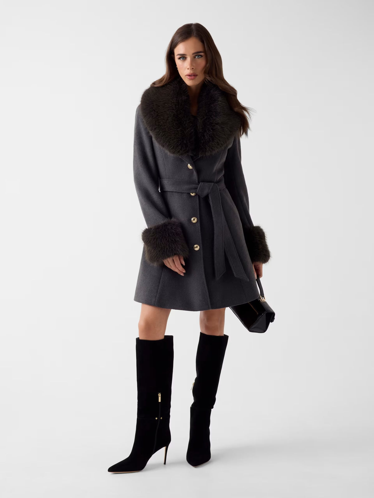 Abrigo de mezcla de lana